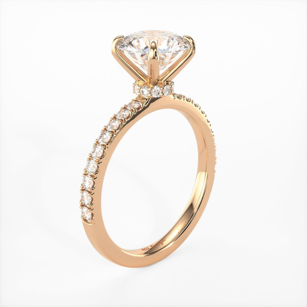 AGI Design Catarina Round Lab Created Diamond Engagement Ring