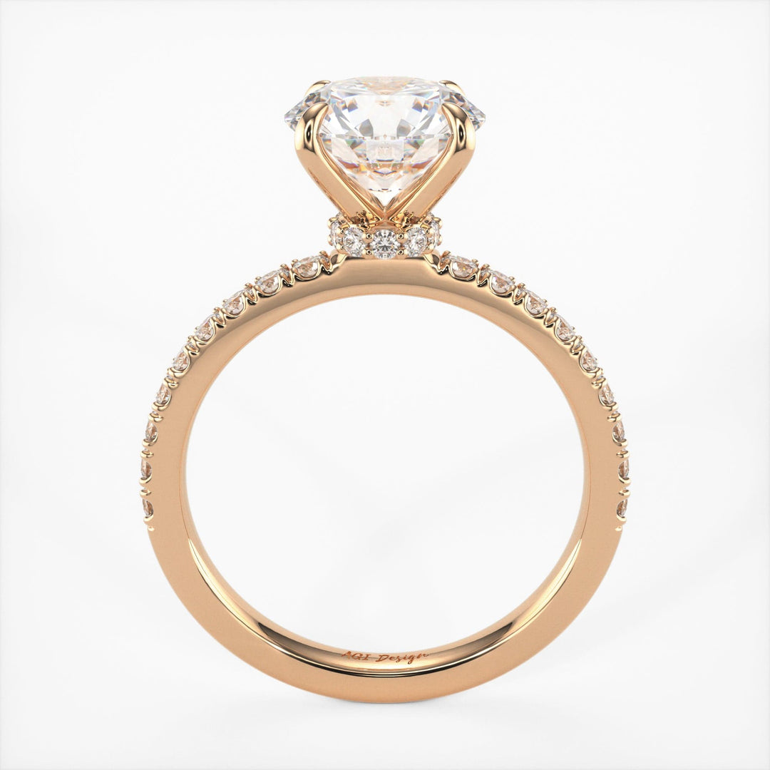 AGI Design Catarina Round Lab Created Diamond Engagement Ring