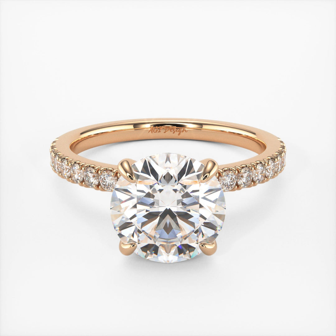 AGI Design Catarina Round Lab Created Diamond Engagement Ring