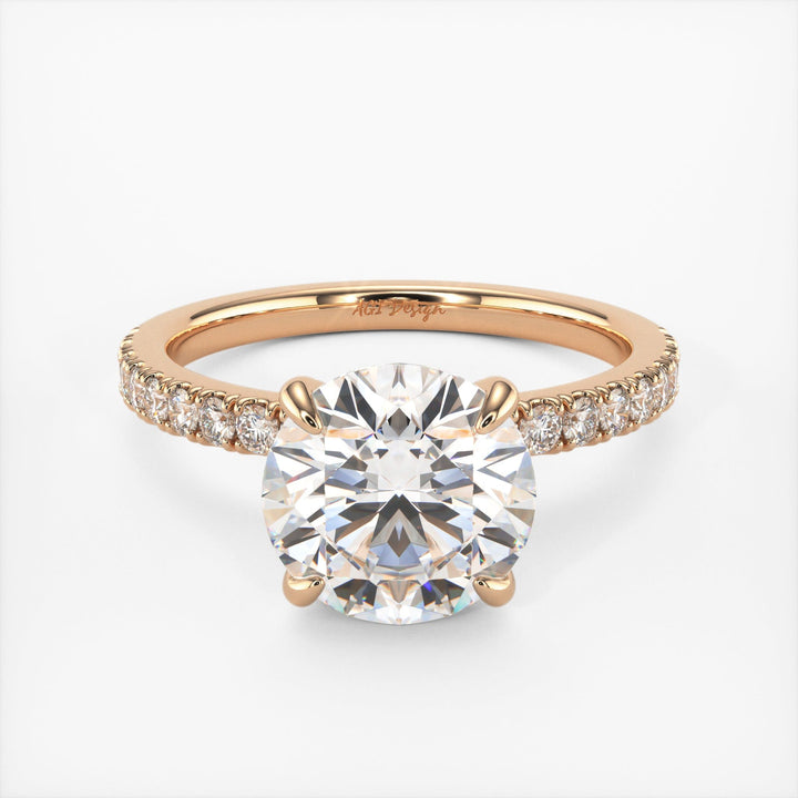 AGI Design Catarina Round Lab Created Diamond Engagement Ring