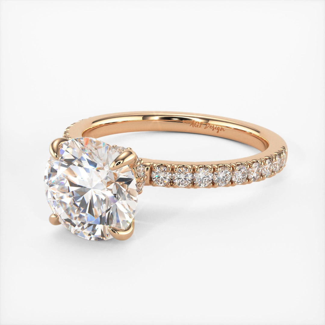 AGI Design Catarina Round Lab Created Diamond Engagement Ring