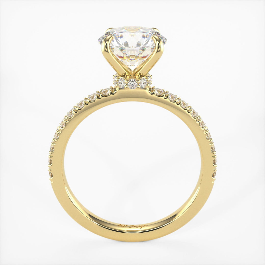 AGI Design Catarina Round Lab Created Diamond Engagement Ring
