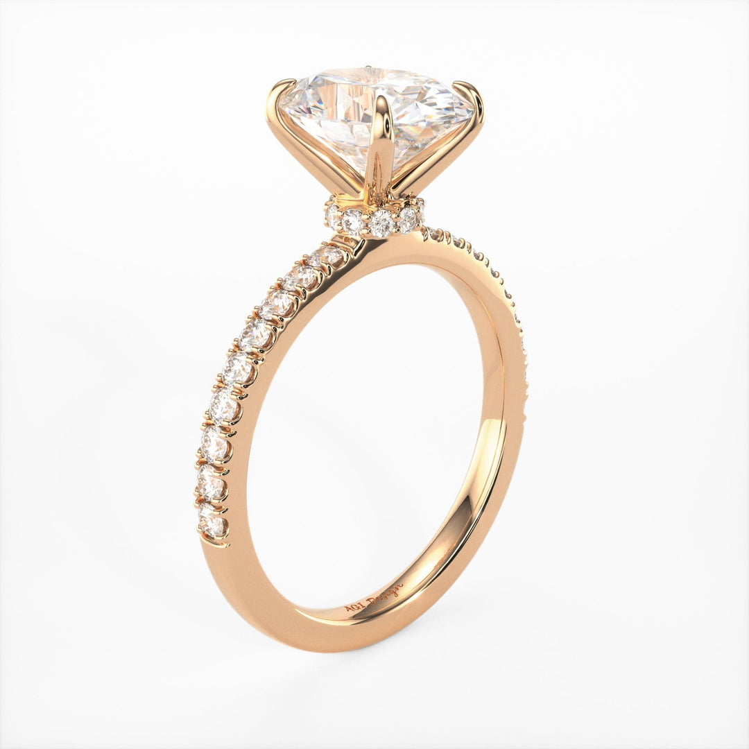 AGI Design Cathy Oval Lab Created Diamond Engagement Ring
