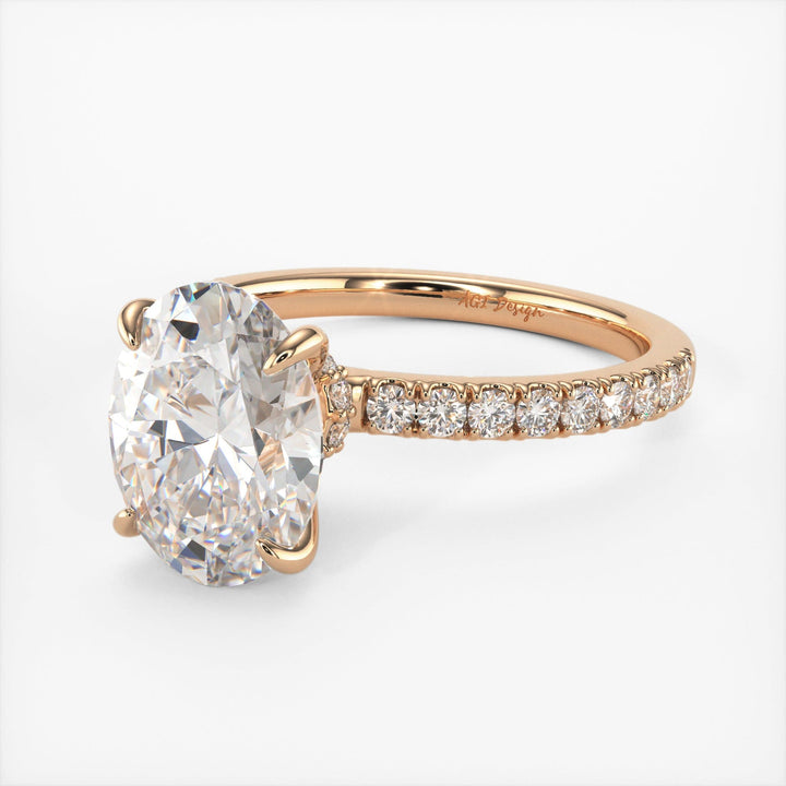 AGI Design Cathy Oval Lab Created Diamond Engagement Ring