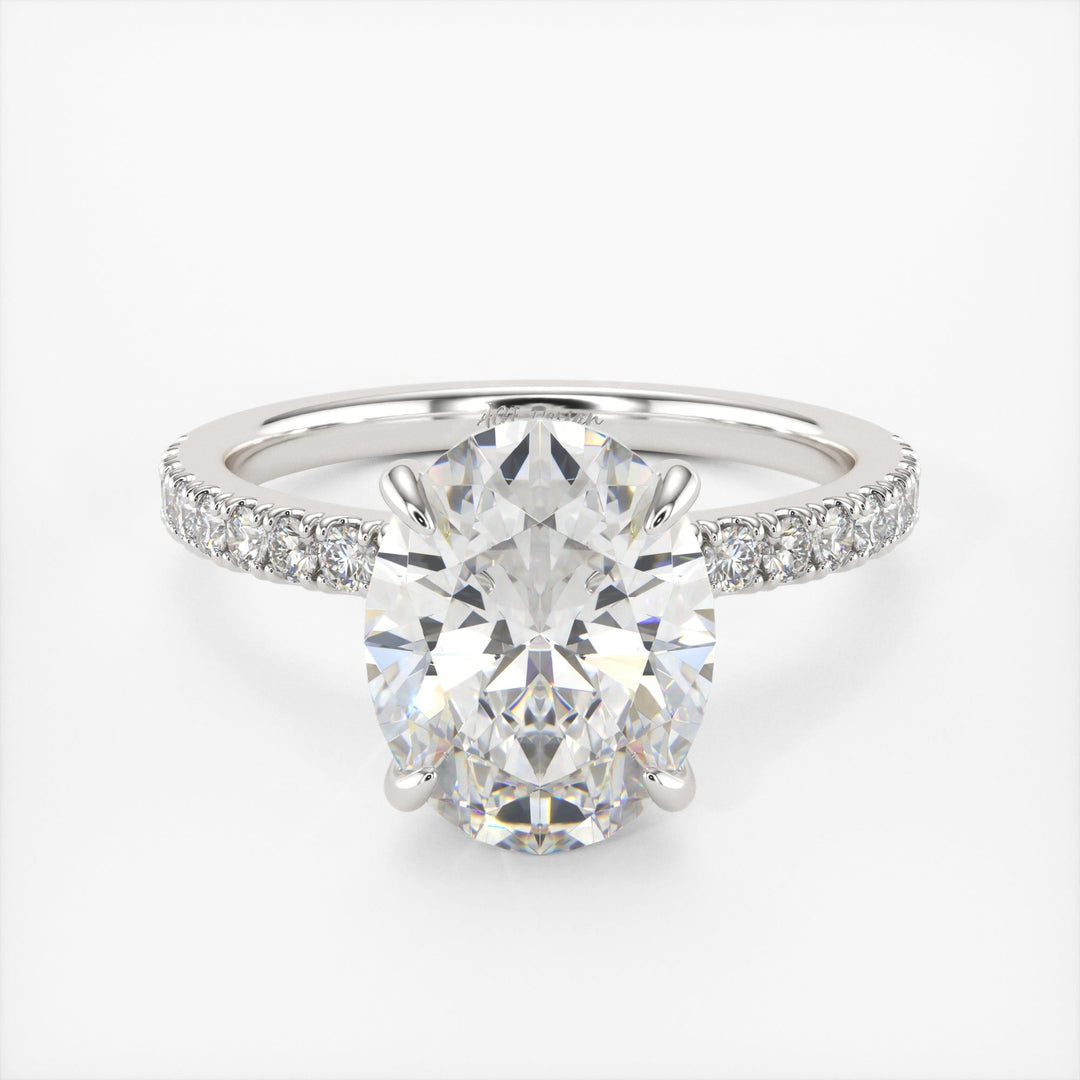AGI Design Cathy Oval Lab Created Diamond Engagement Ring