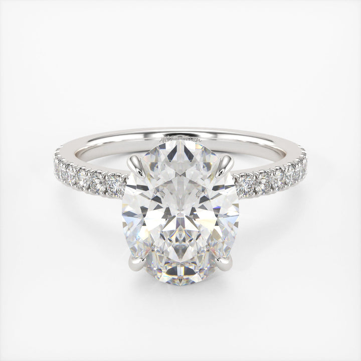 AGI Design Cathy Oval Lab Created Diamond Engagement Ring
