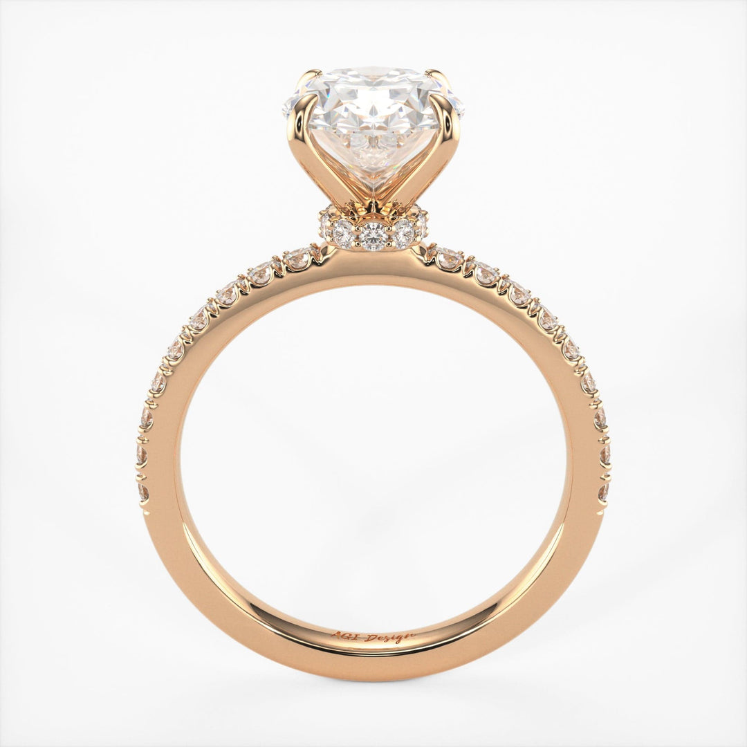 AGI Design Cathy Oval Lab Created Diamond Engagement Ring