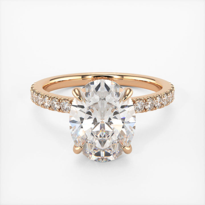 AGI Design Cathy Oval Lab Created Diamond Engagement Ring