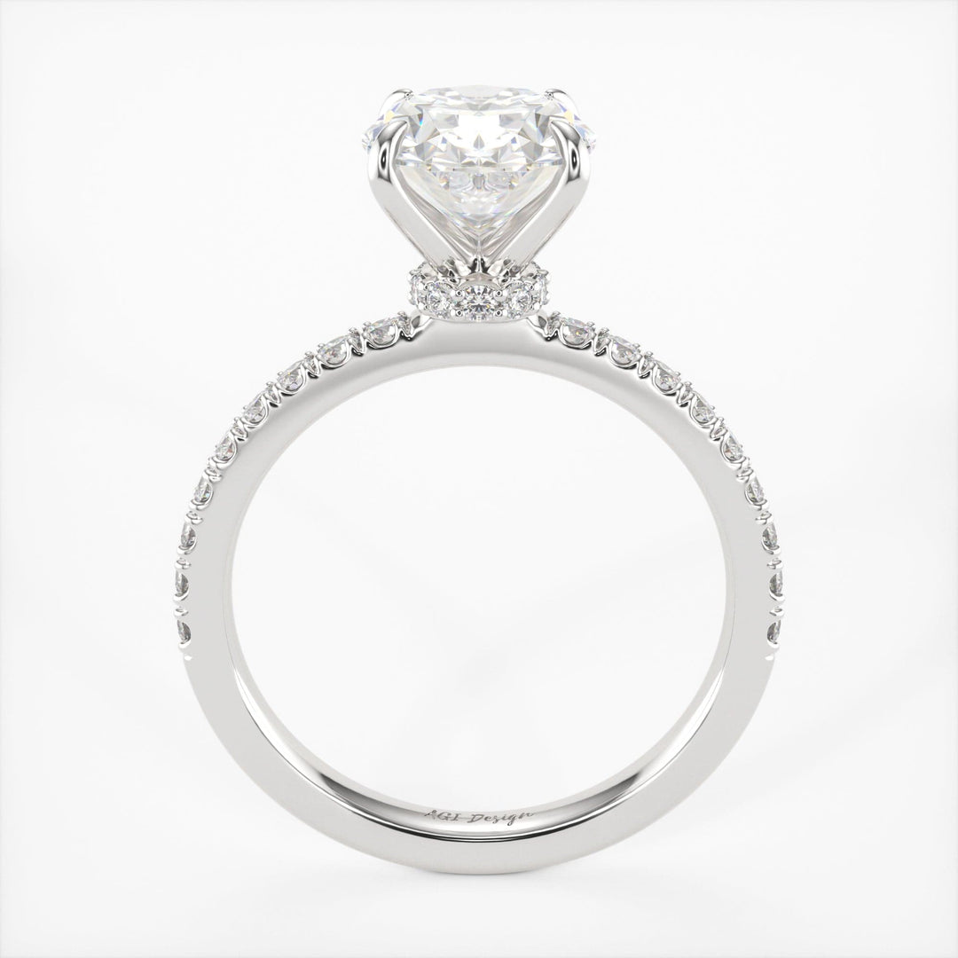 AGI Design Cathy Oval Lab Created Diamond Engagement Ring
