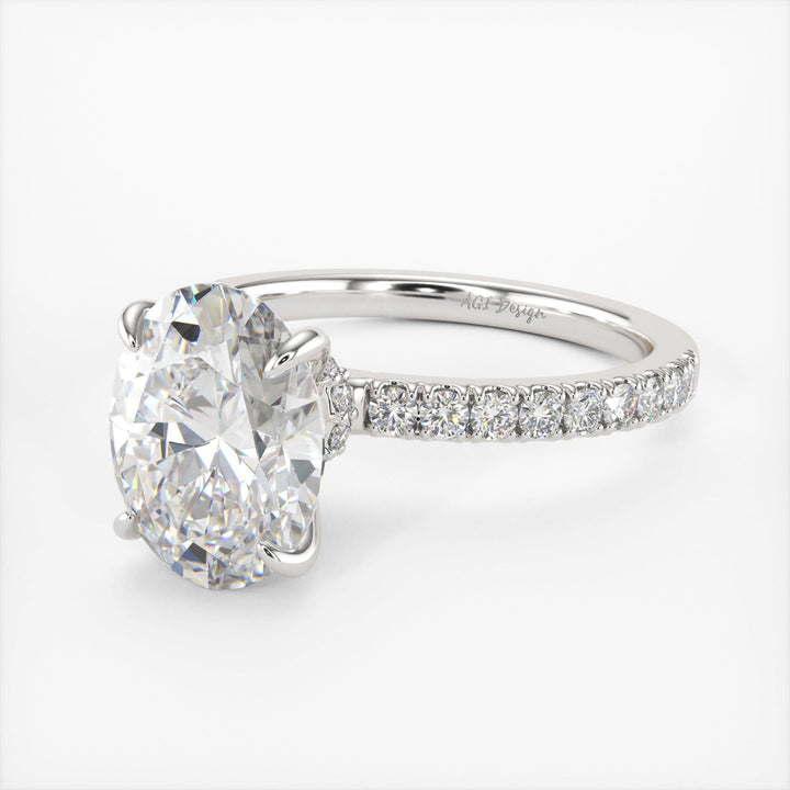 AGI Design Cathy Oval Lab Created Diamond Engagement Ring