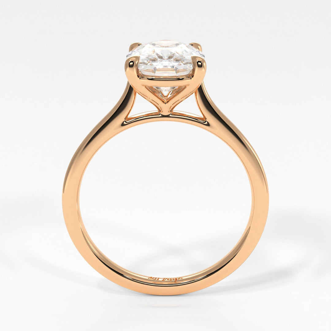 AGI Design Chloe Elongated Cushion Cut Lab Created Diamond Engagement Ring