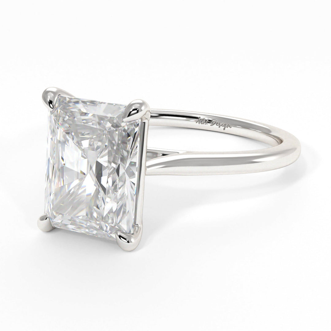 AGI Design Chloe Radiant/Emerald Lab Created Diamond Engagement Ring