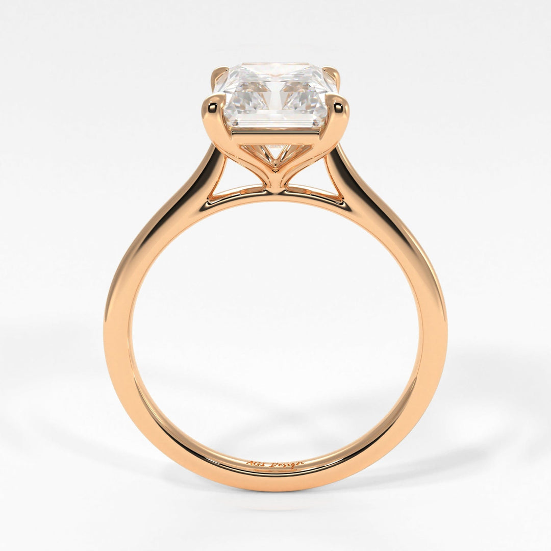 AGI Design Chloe Radiant/Emerald Lab Created Diamond Engagement Ring