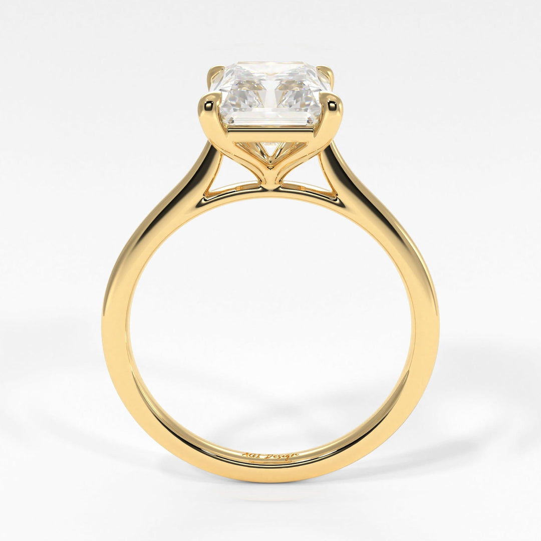AGI Design Chloe Radiant/Emerald Lab Created Diamond Engagement Ring