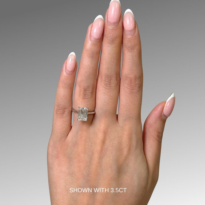 AGI Design Chloe Radiant/Emerald Lab Created Diamond Engagement Ring