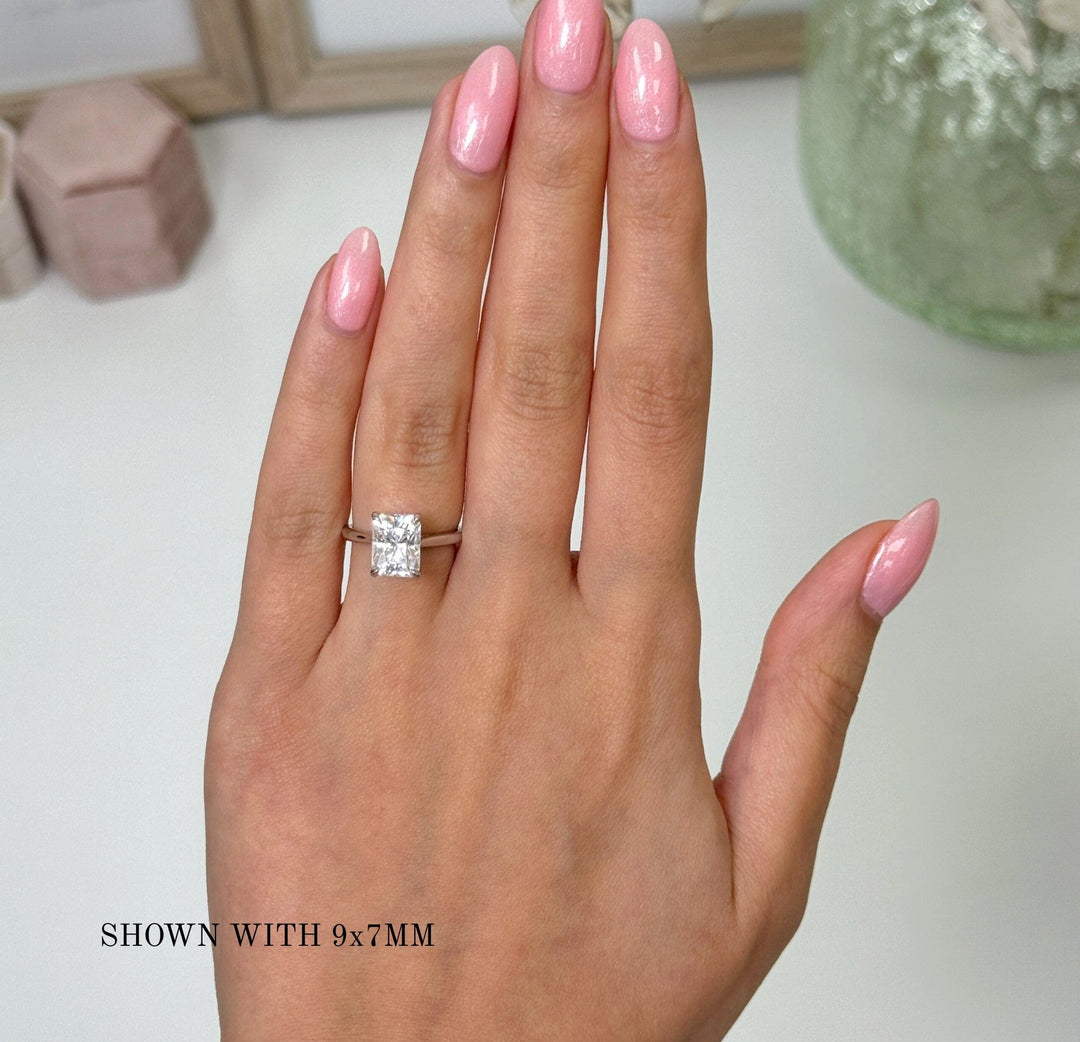 AGIDesignShop Chloe Radiant/Emerald Moissanite  Engagement Ring