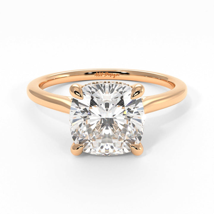 AGI Design Claire Cushion Cut Lab Created Diamond Engagement Ring