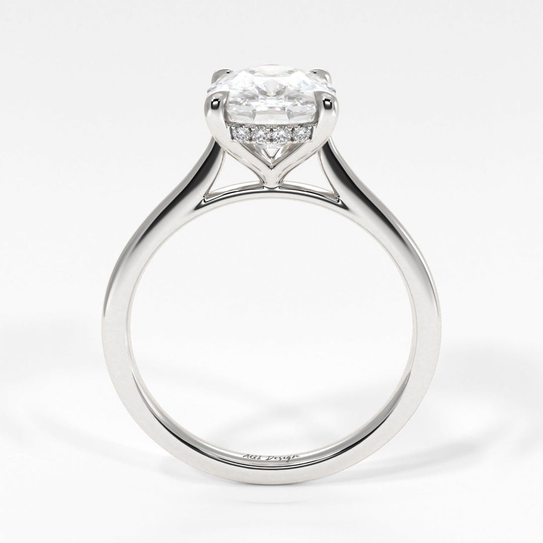 AGI Design Claire Elongated Cushion Cut Lab Created Diamond Engagement Ring