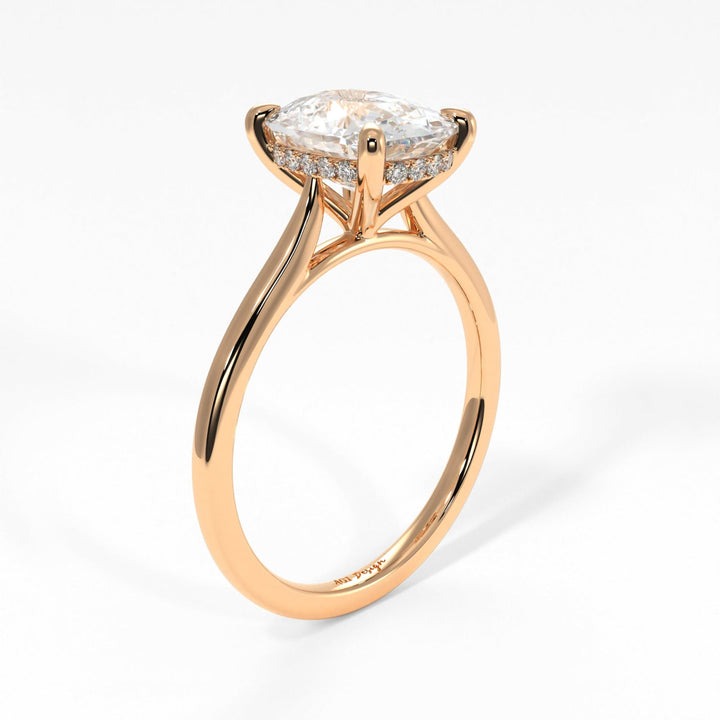 AGI Design Claire Elongated Cushion Cut Lab Created Diamond Engagement Ring