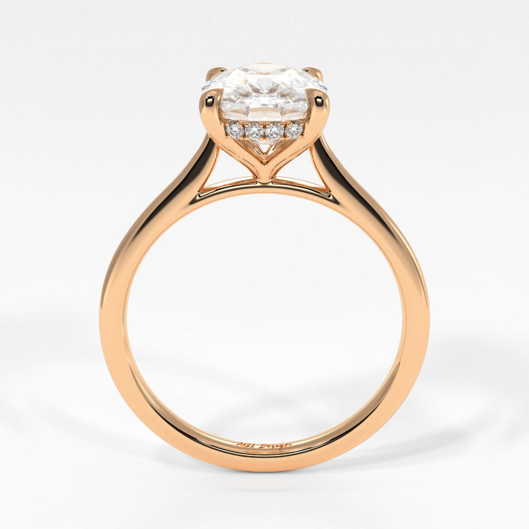 AGI Design Claire Elongated Cushion Cut Lab Created Diamond Engagement Ring