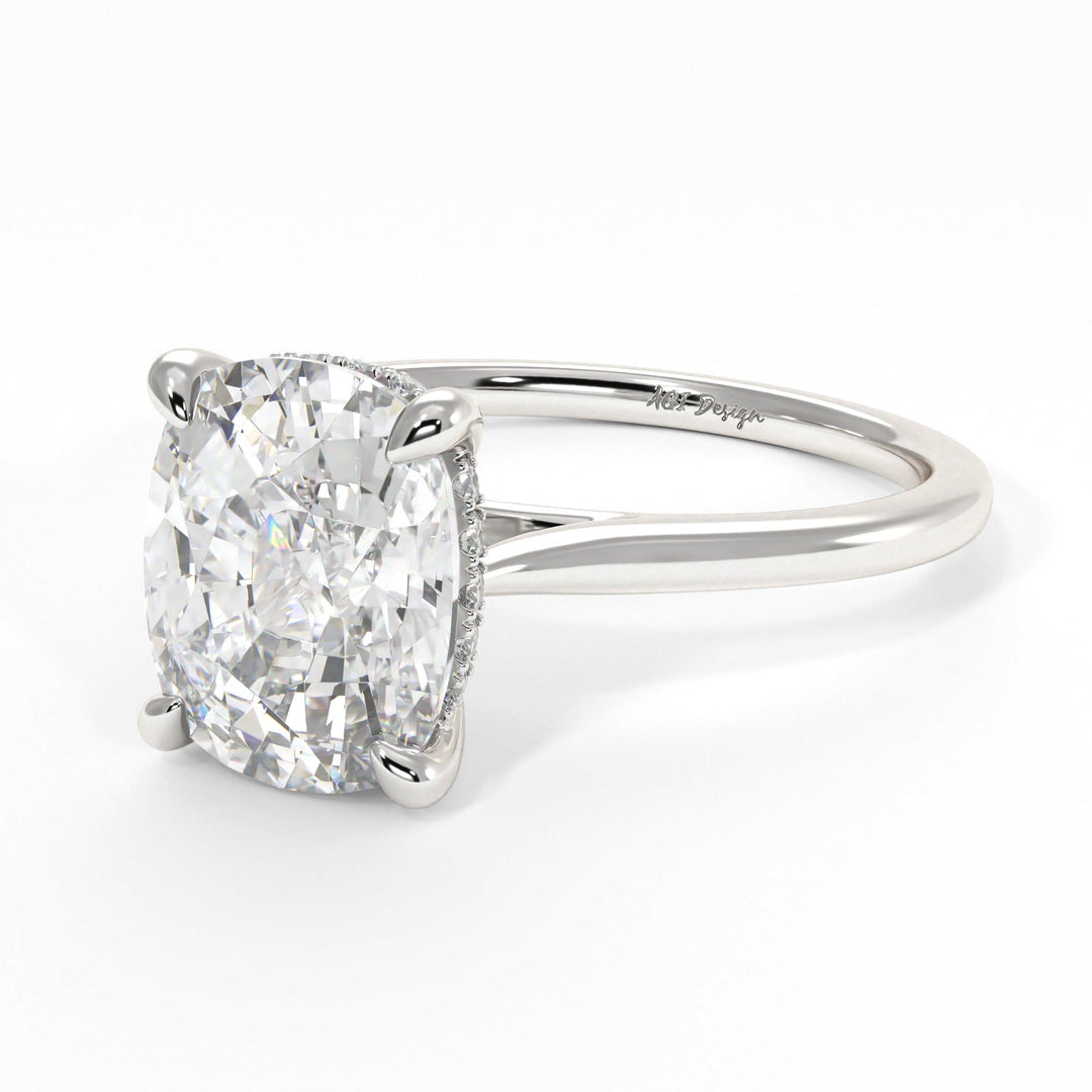 AGI Design Claire Elongated Cushion Cut Lab Created Diamond Engagement Ring