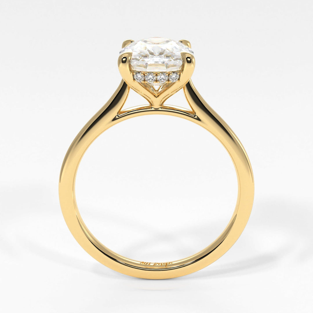 AGI Design Claire Elongated Cushion Cut Lab Created Diamond Engagement Ring