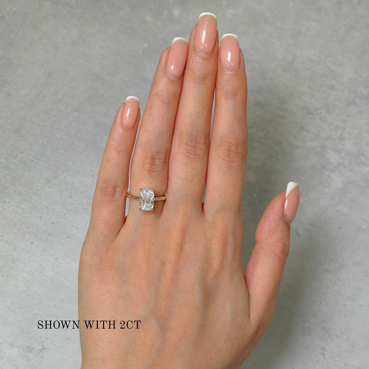 AGI Design Claire Elongated Cushion Cut Lab Created Diamond Engagement Ring