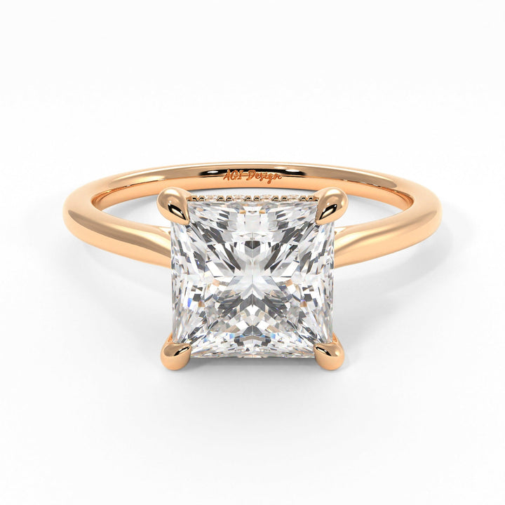 AGI Design Claire Princess Cut Lab Created Diamond Engagement Ring