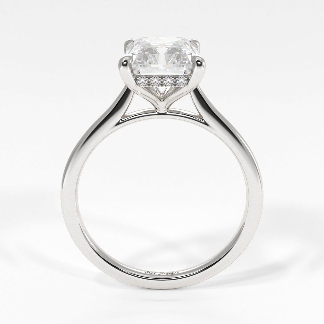 AGI Design Claire Radiant/Emerald Lab Created Diamond Engagement Ring