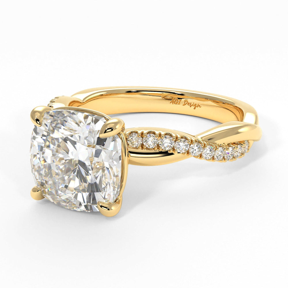 AGI Design Claudia Cushion Cut Lab Created Diamond Engagement Ring