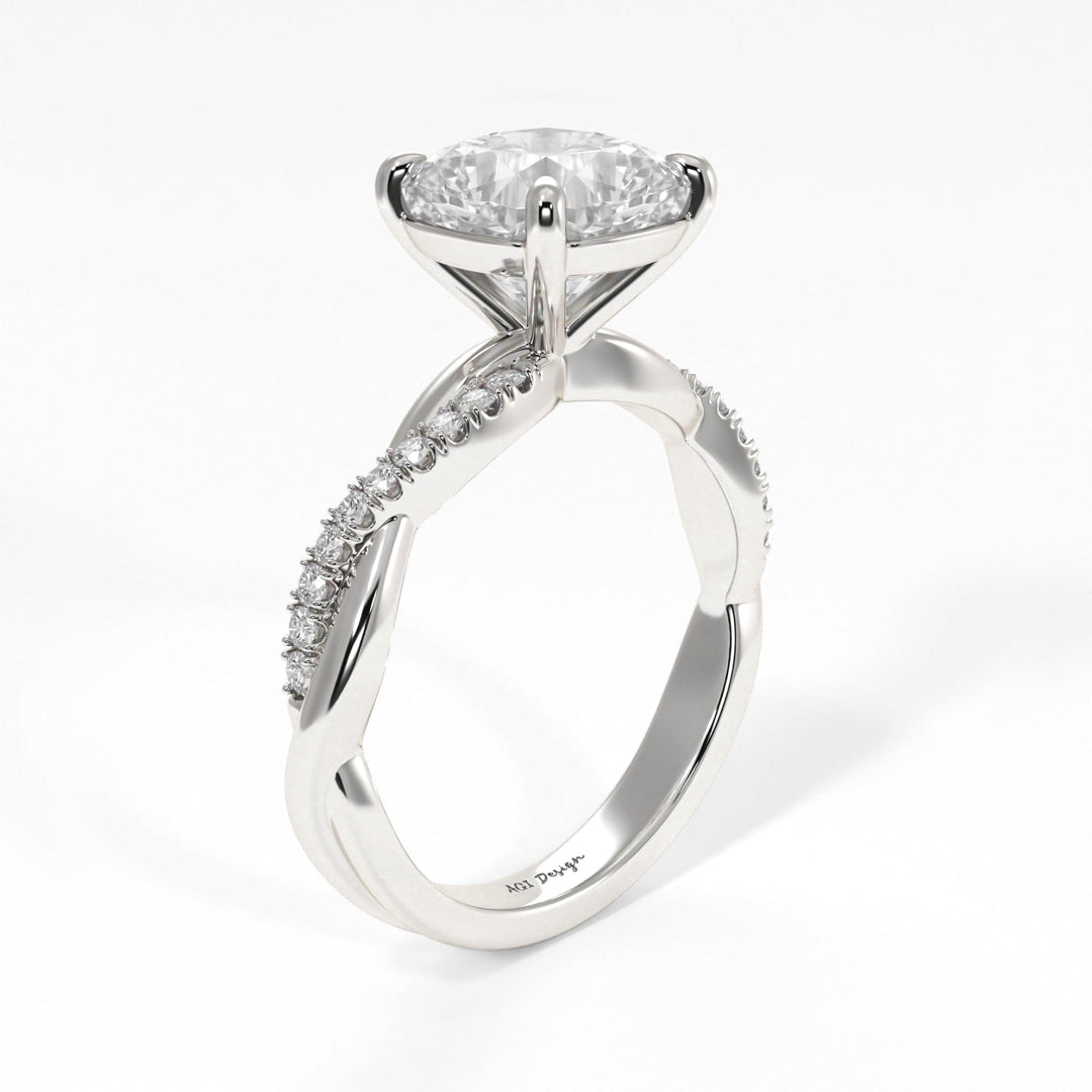 AGI Design Claudia Cushion Cut Lab Created Diamond Engagement Ring