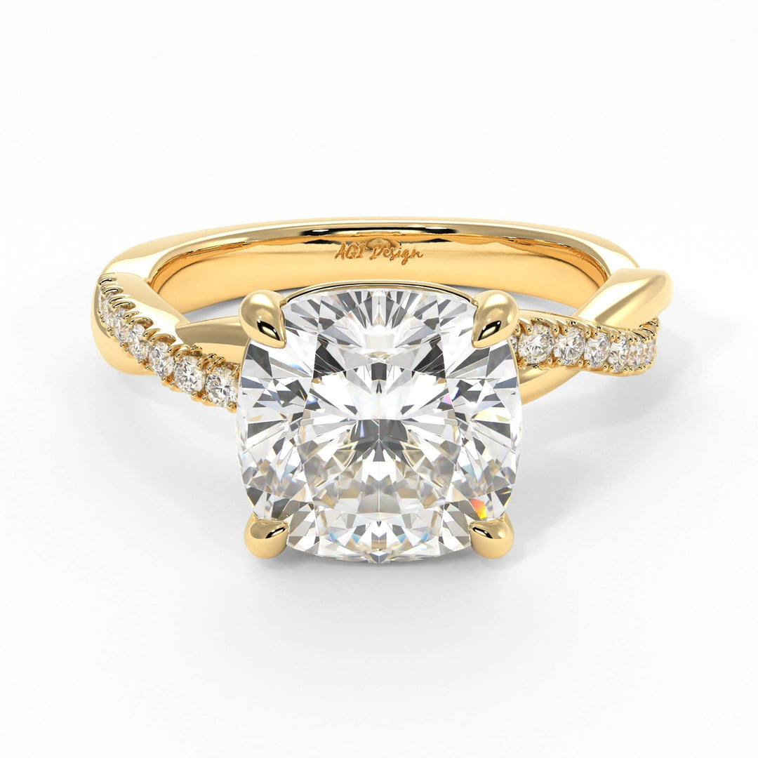 AGI Design Claudia Cushion Cut Lab Created Diamond Engagement Ring