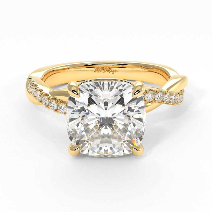 AGI Design Claudia Cushion Cut Lab Created Diamond Engagement Ring