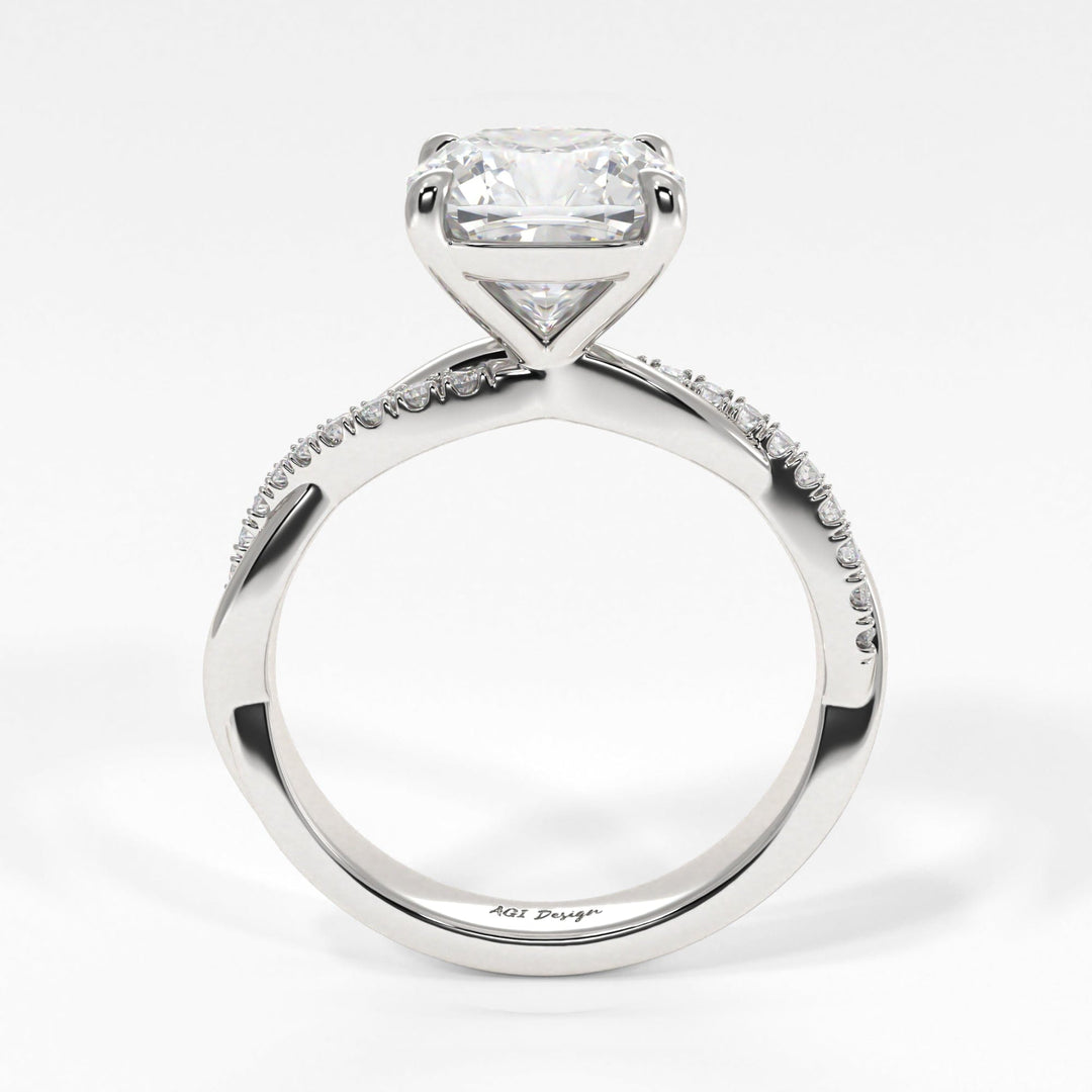 AGI Design Claudia Cushion Cut Lab Created Diamond Engagement Ring