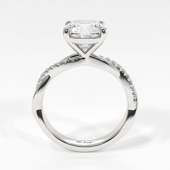 AGI Design Claudia Cushion Cut Lab Created Diamond Engagement Ring