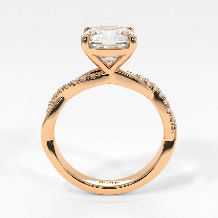 AGI Design Claudia Cushion Cut Lab Created Diamond Engagement Ring