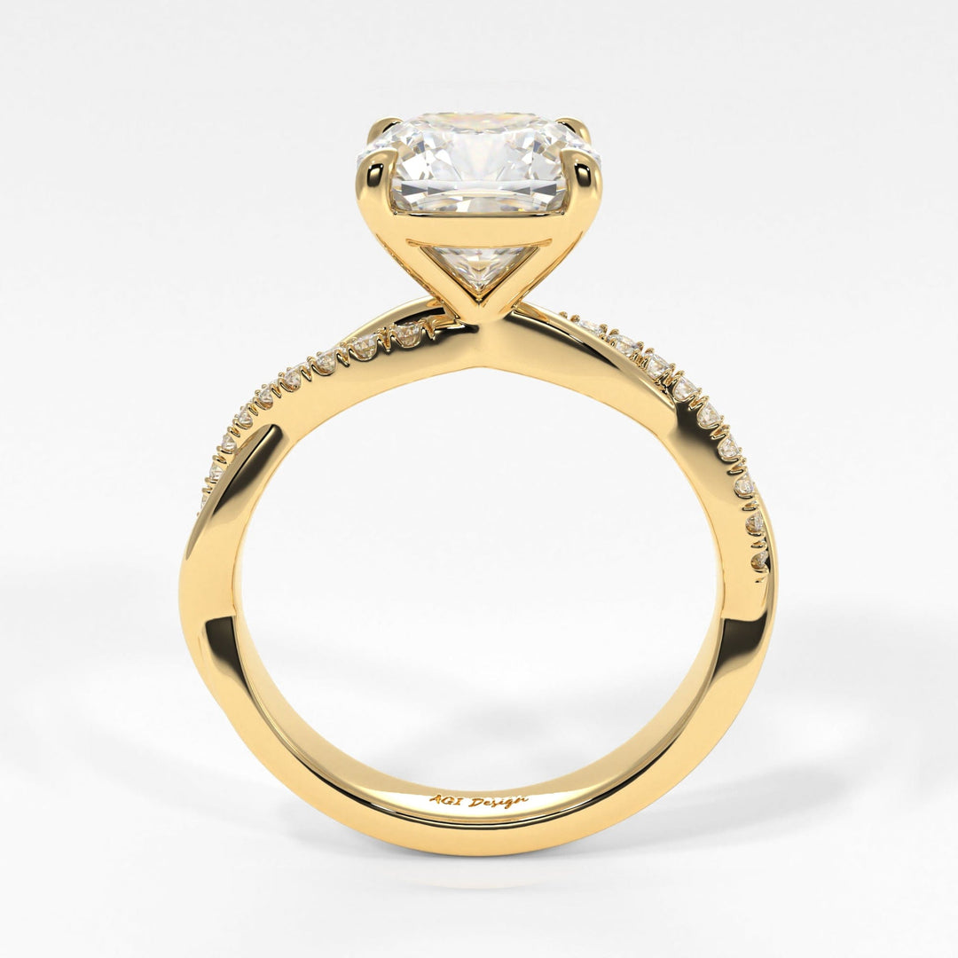AGI Design Claudia Cushion Cut Lab Created Diamond Engagement Ring