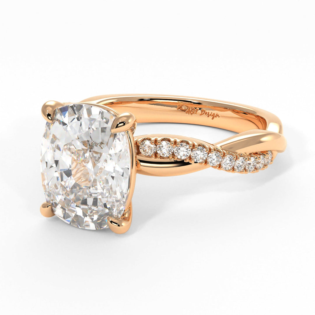 AGI Design Claudia Elongated Cushion Cut Lab Created Diamond Engagement Ring