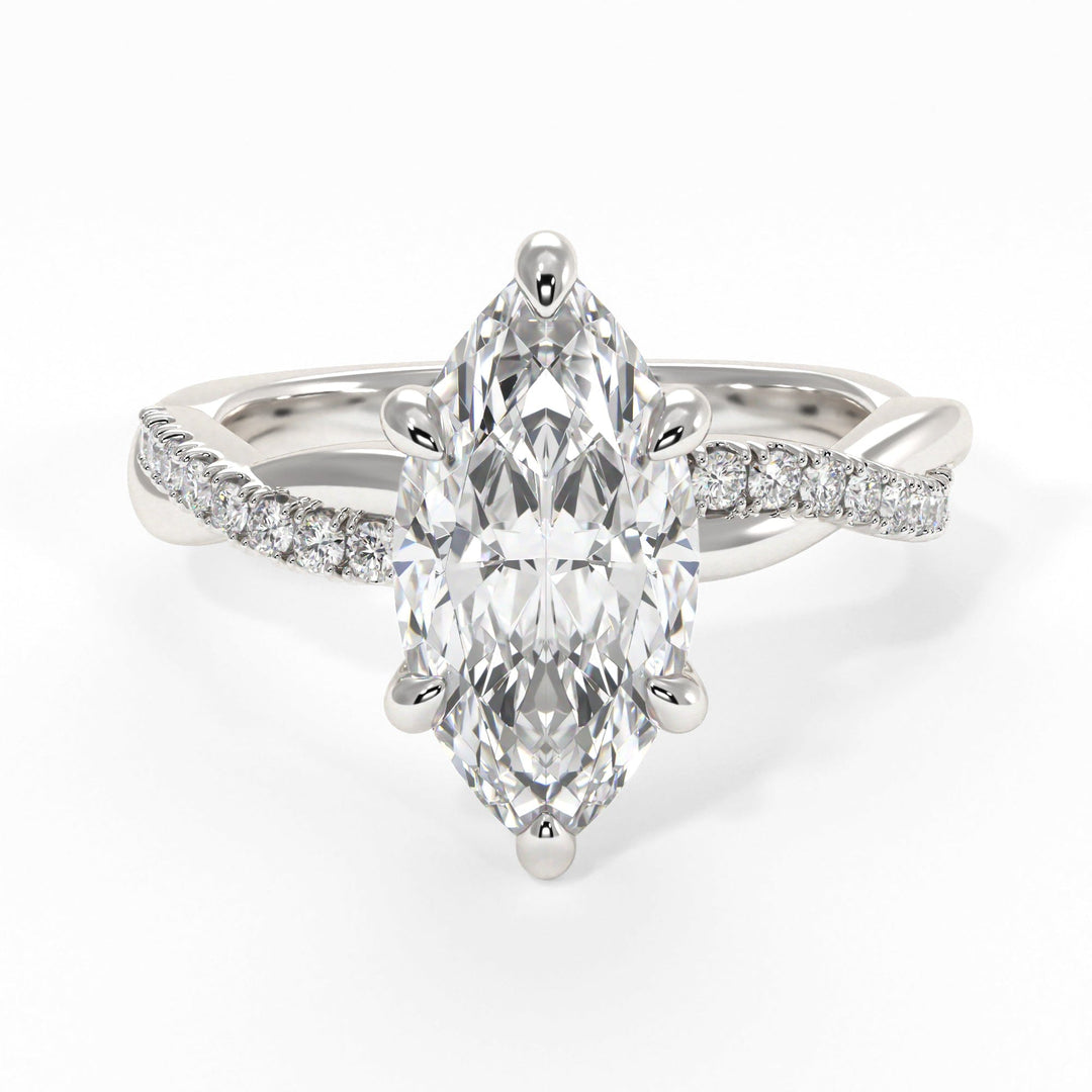 AGI Design Claudia Marquise Lab Created Diamond Twisted Engagement Ring