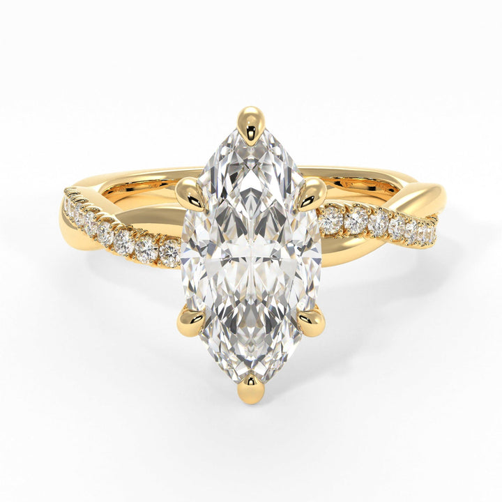 AGI Design Claudia Marquise Lab Created Diamond Twisted Engagement Ring
