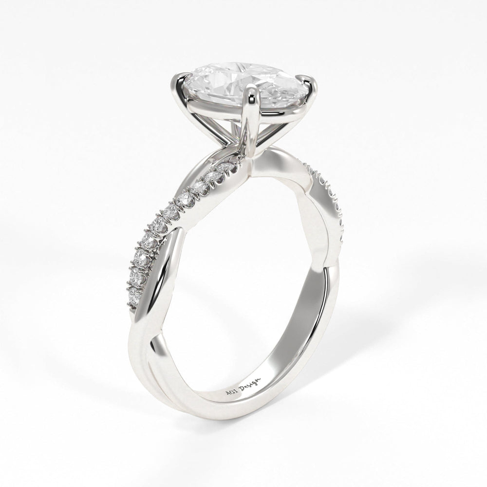 AGI Design Claudia Oval Lab Created Diamond Engagement Ring