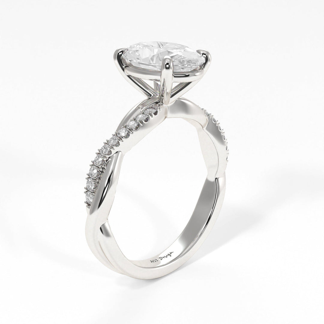AGI Design Claudia Oval Lab Created Diamond Engagement Ring