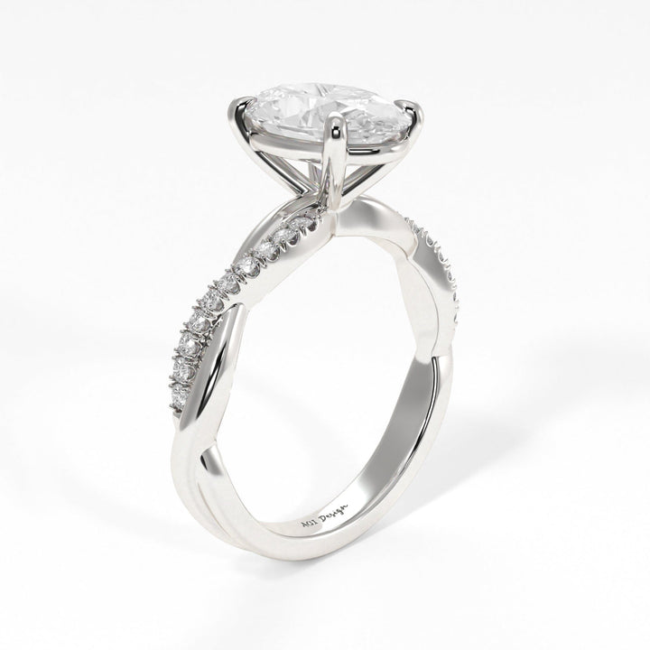 AGI Design Claudia Oval Lab Created Diamond Engagement Ring