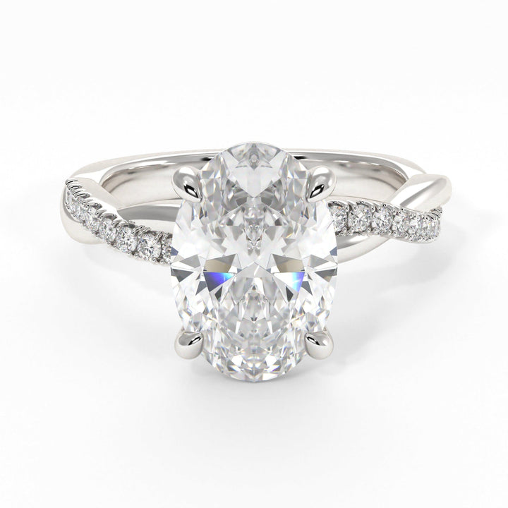 AGI Design Claudia Oval Lab Created Diamond Engagement Ring