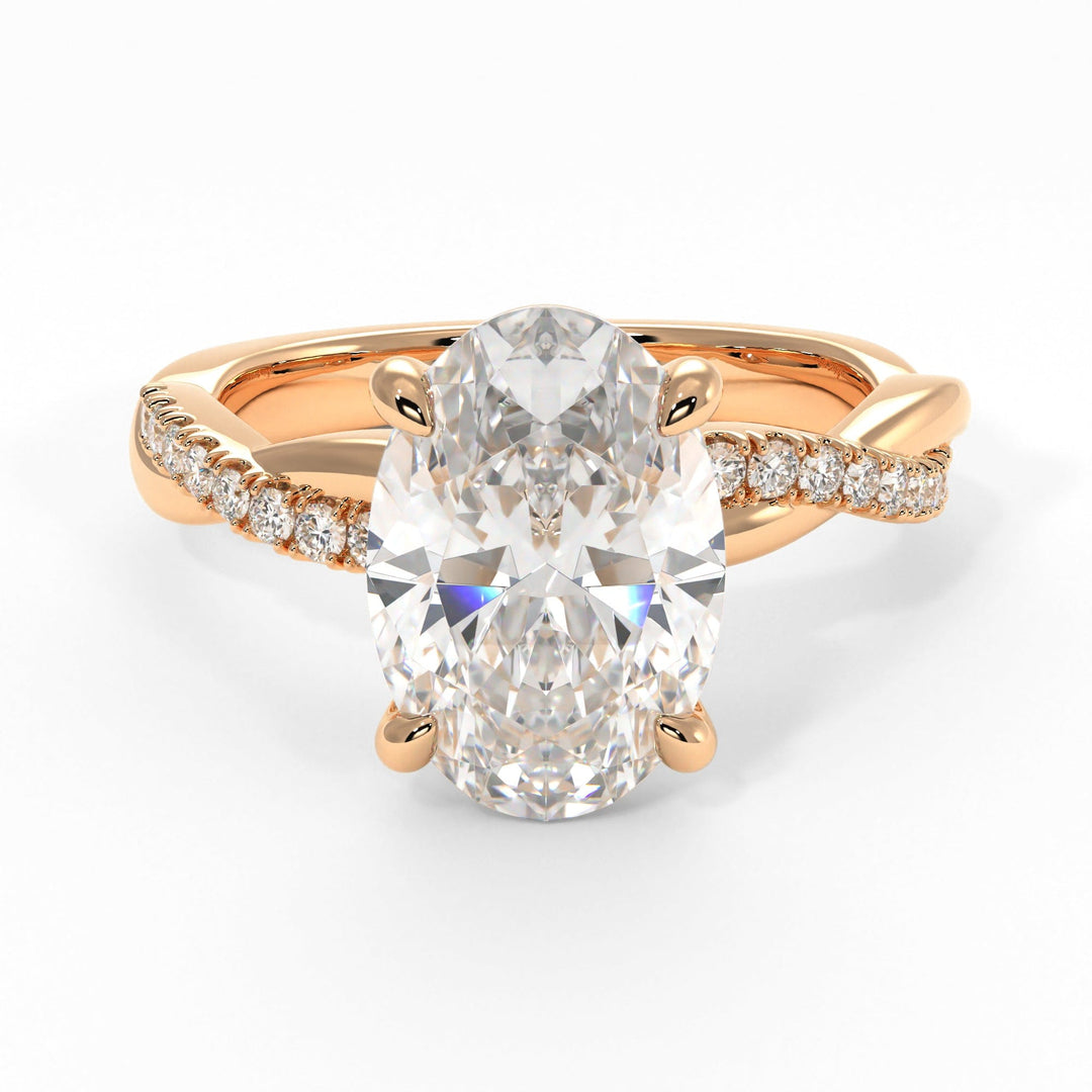 AGI Design Claudia Oval Lab Created Diamond Engagement Ring