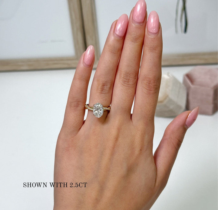 AGI Design Claudia Oval Lab Created Diamond Engagement Ring