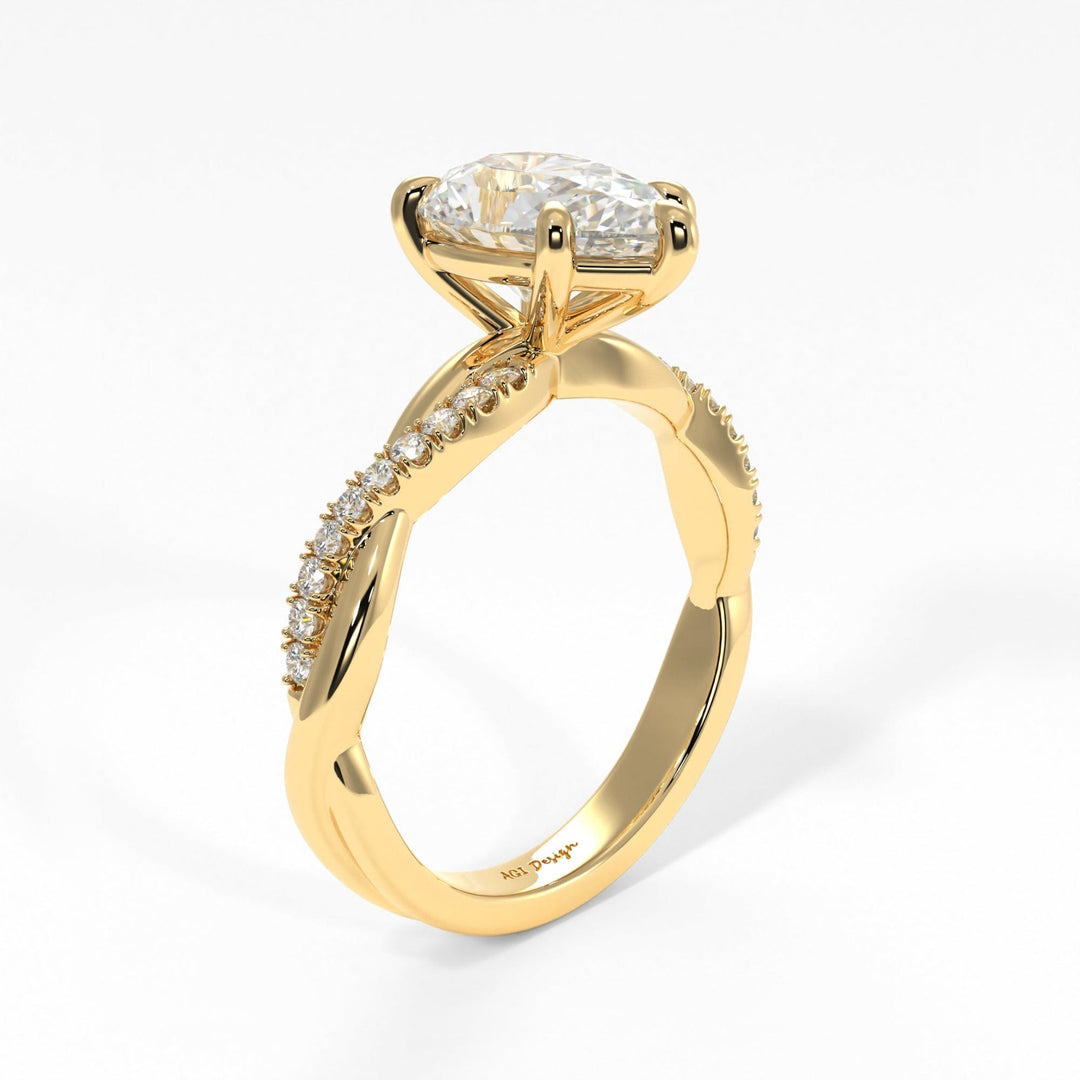 AGI Design Claudia Pear Shape Lab Created Diamond Engagement Ring