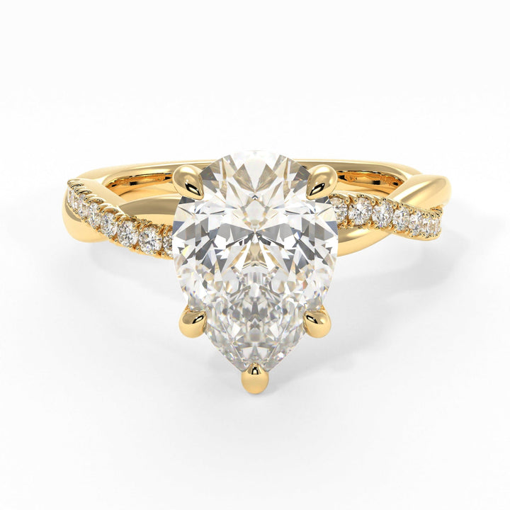 AGI Design Claudia Pear Shape Lab Created Diamond Engagement Ring