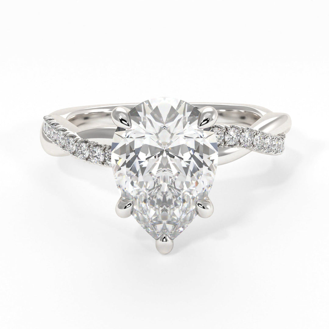 AGI Design Claudia Pear Shape Lab Created Diamond Engagement Ring