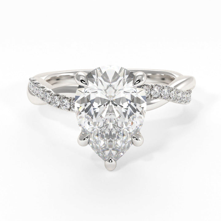 AGI Design Claudia Pear Shape Lab Created Diamond Engagement Ring